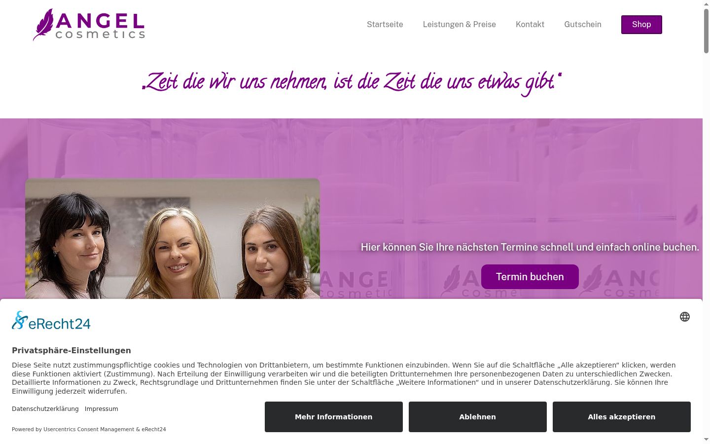 Screenshot of the consent banner shown before any interaction