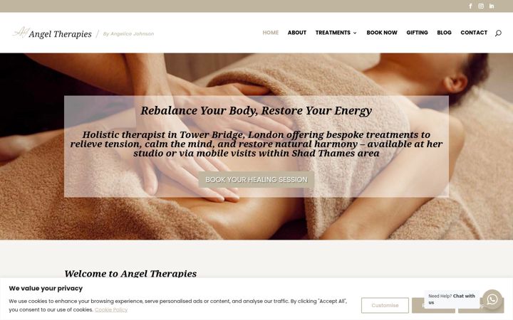 Ekrano kopija angel-therapies.co.uk