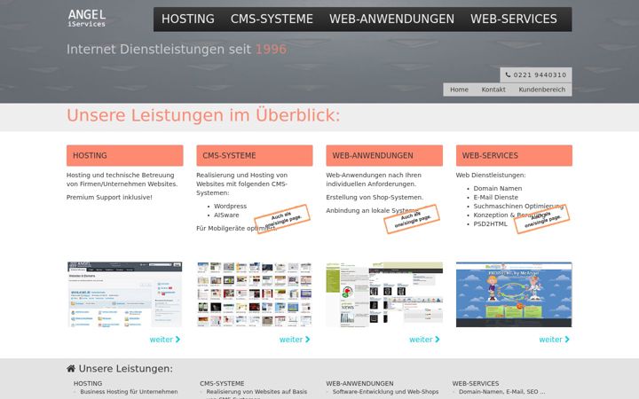 Screenshot of angel.de