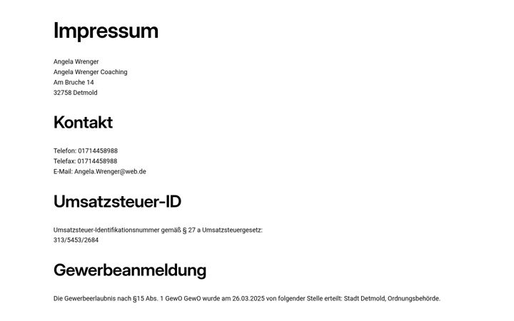 Screenshot of angela-wrenger.de
