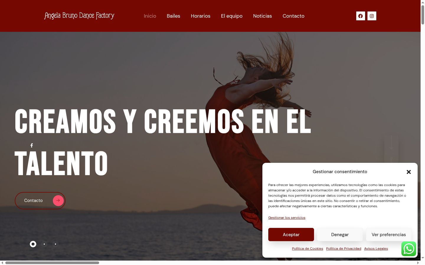Screenshot del banner di consenso mostrato prima di qualsiasi interazione