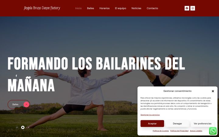 Screenshot of angelabrunodancefactory.es
