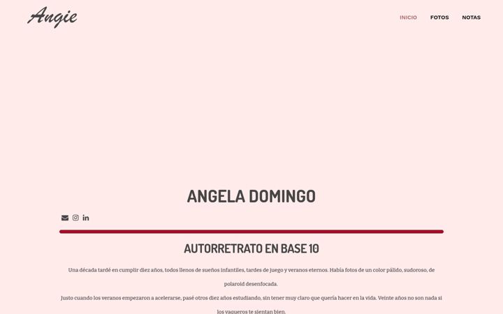 Екранна снимка на angeladomingo.es