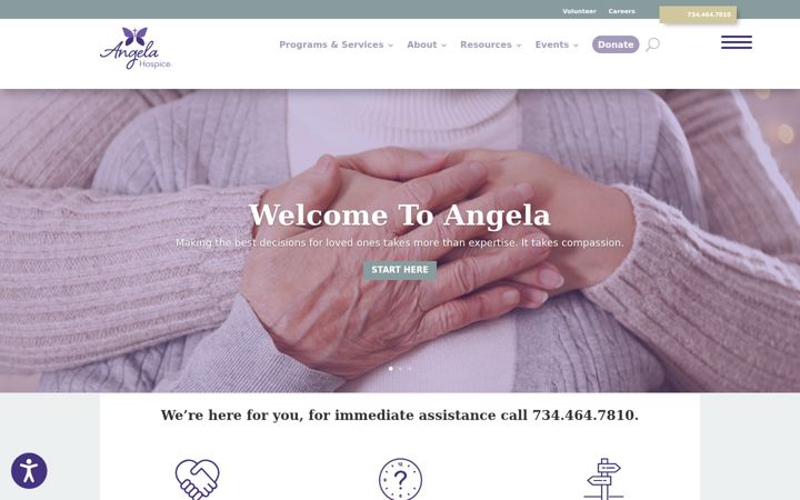 Screenshot του angelahospice.org