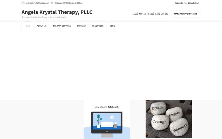 Screenshot of angelakrystal.com