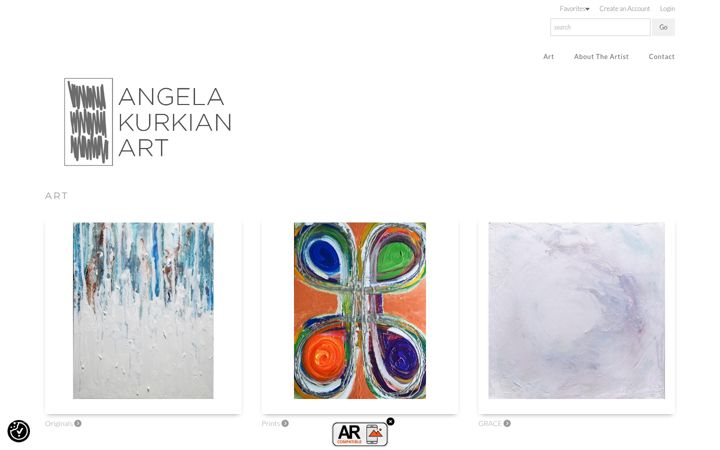 Screenshot of angelakurkianart.com