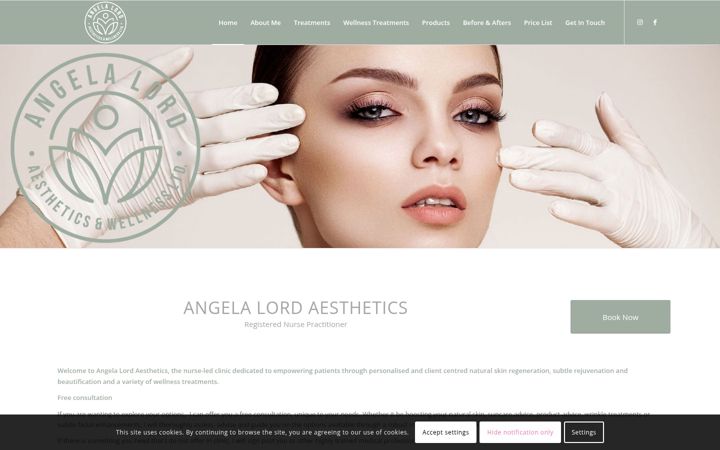 Képernyőkép: angelalordaesthetics.co.uk