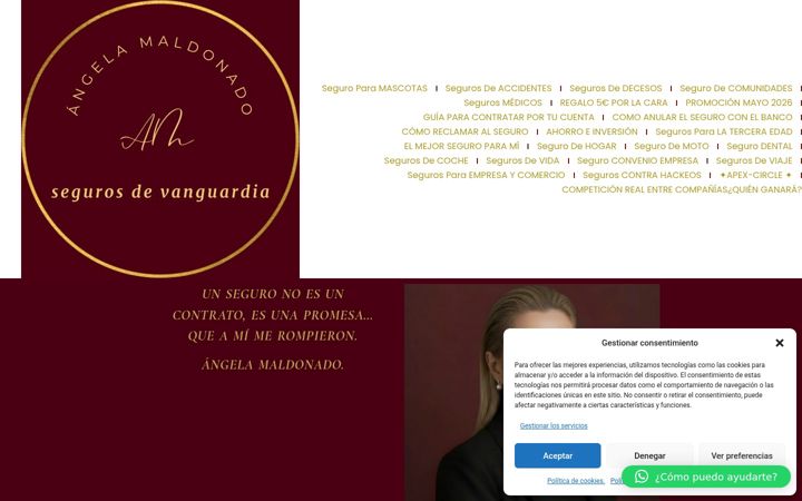 Екранна снимка на angelamaldonadoseguros.es