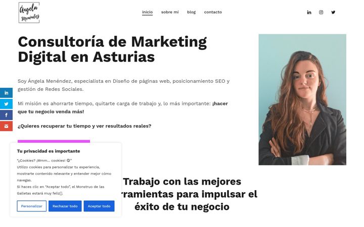 Screenshot of angelamenendez.com