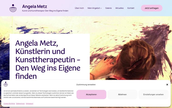 Screenshot of angelametz.de