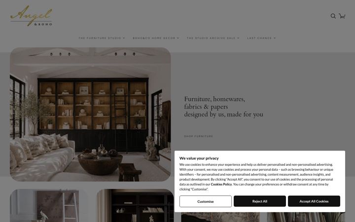 Screenshot of angelandboho.com