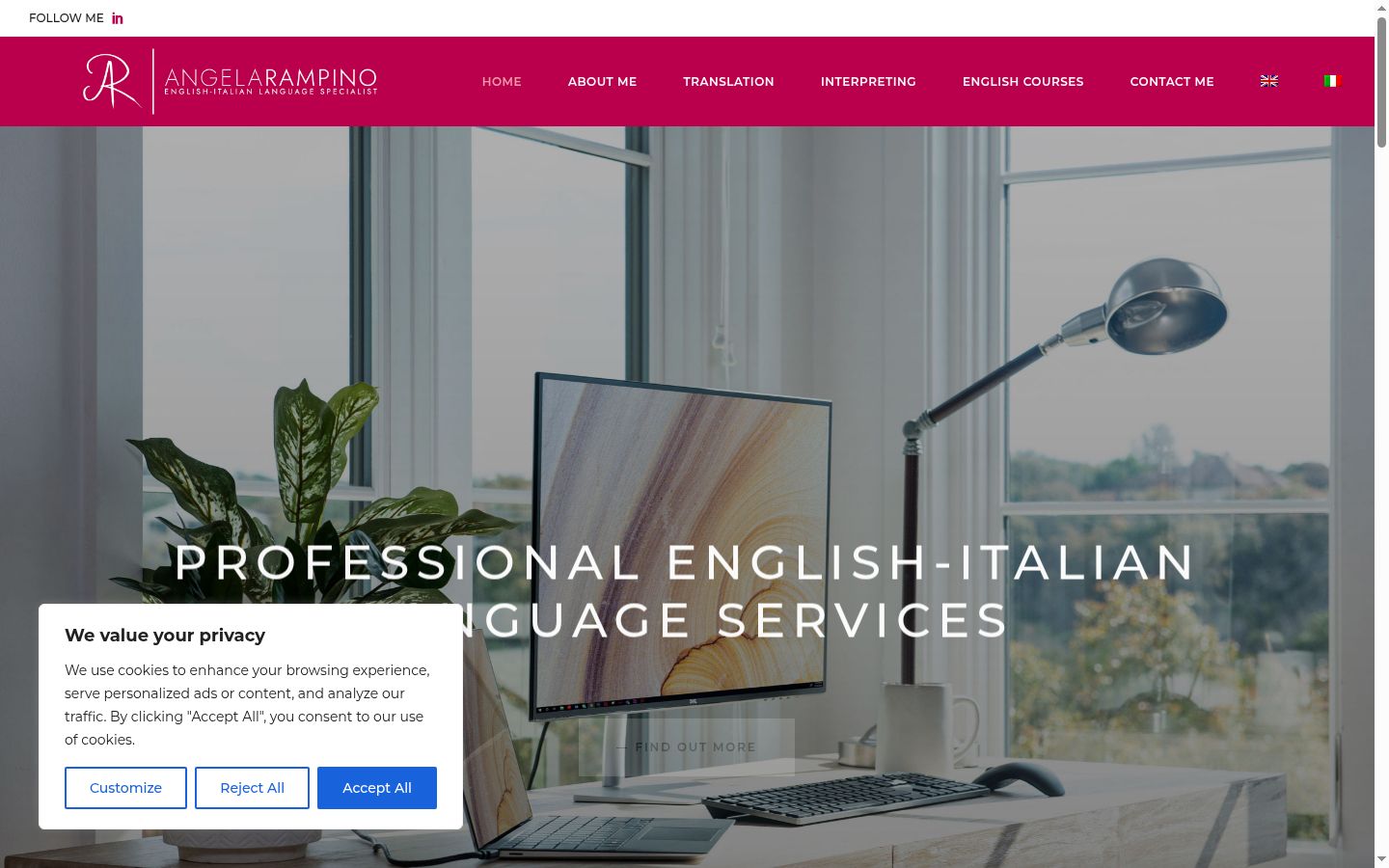 Screenshot del banner di consenso mostrato prima di qualsiasi interazione