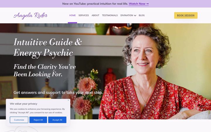 Screenshot of angelarider.com