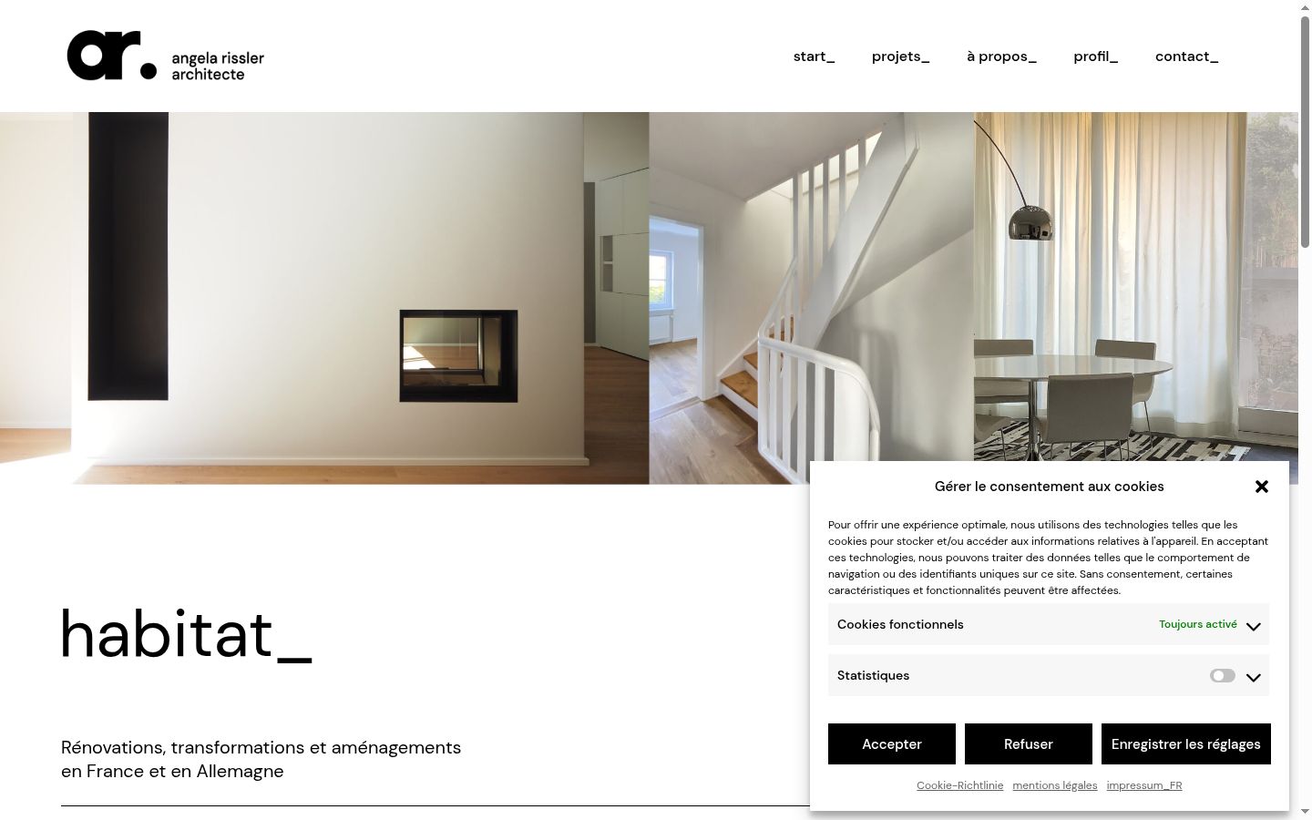 Screenshot of the consent banner shown before any interaction