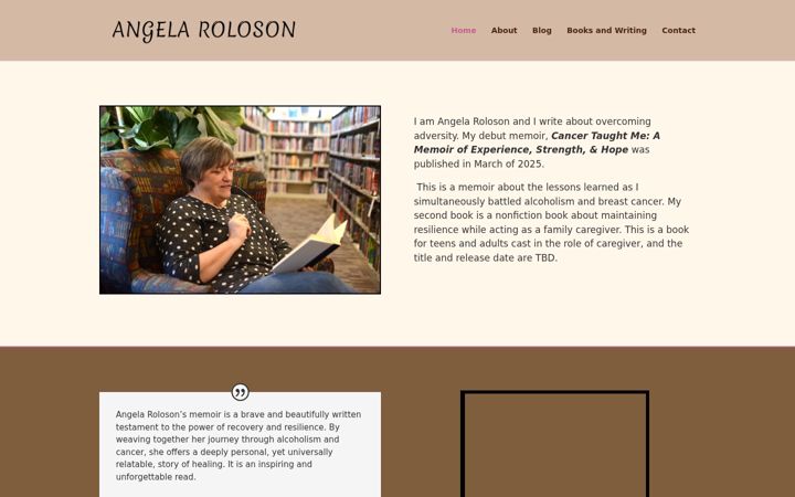 Screenshot of angelaroloson.com