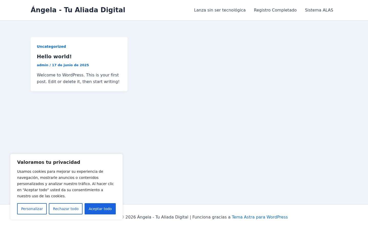 Screenshot of the consent banner shown before any interaction