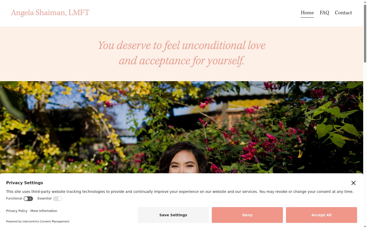 Screenshot of the consent banner shown before any interaction