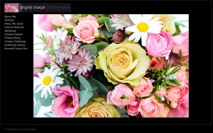 Screenshot of angelasharpephotography.co.uk