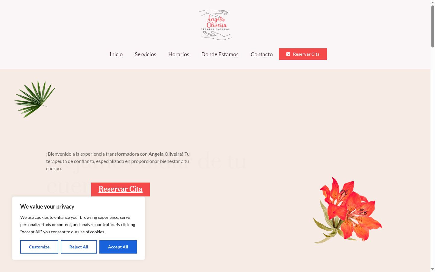 Captura de ecrã do banner de consentimento apresentado antes de qualquer interação