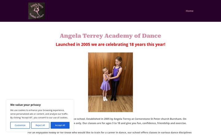 Screenshot of angelaterreydance.co.uk