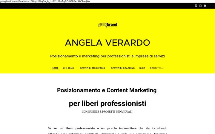 Posnetek zaslona angelaverardo.it
