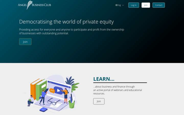Screenshot of angelbusinessclub.com