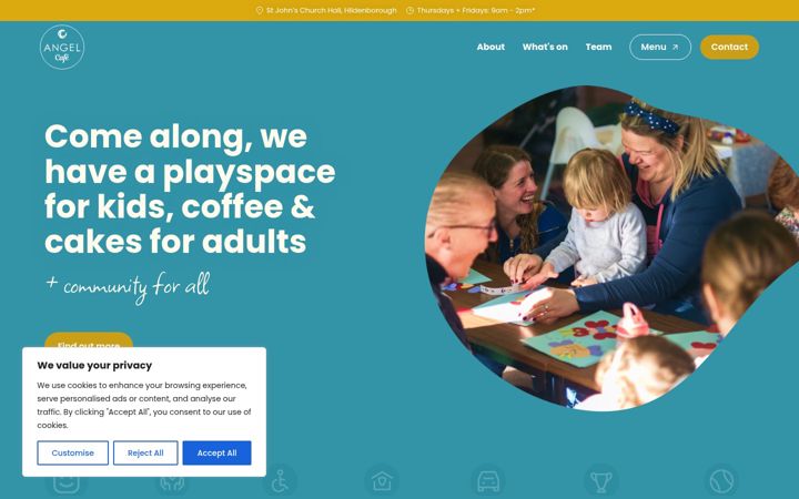 Screenshot of angelcafe.org.uk