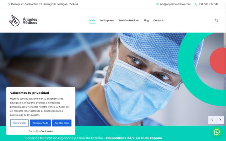 Screenshot of angelesmedicos.com