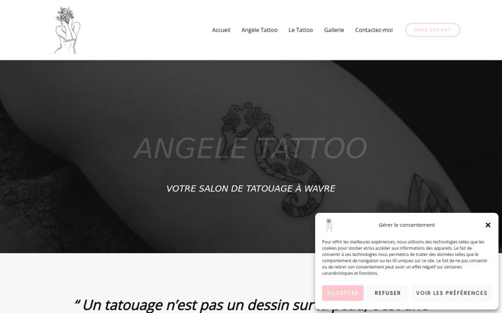 Screenshot of angeletattoo.be
