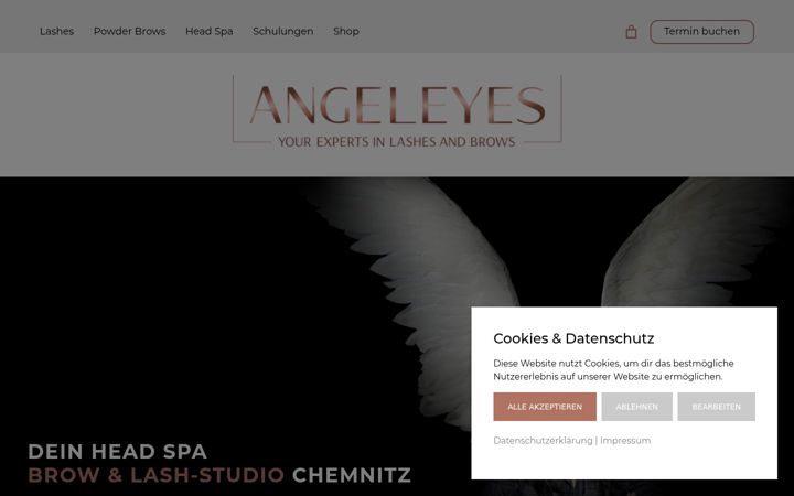 Screenshot of angeleyes-wimpern.de