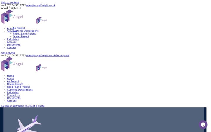 Screenshot of angelfreight.co.uk