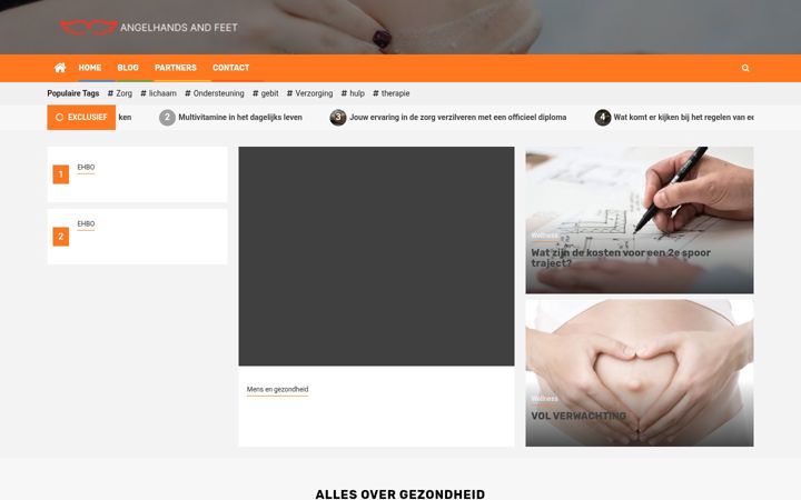 Screenshot of angelhandsandfeet.nl