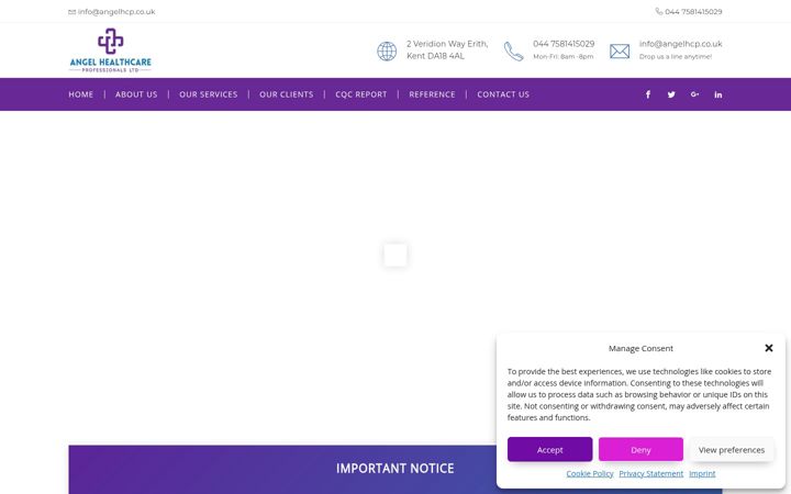 Screenshot ta' angelhcp.co.uk