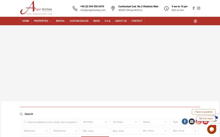 Screenshot of angelhomes.com.tr