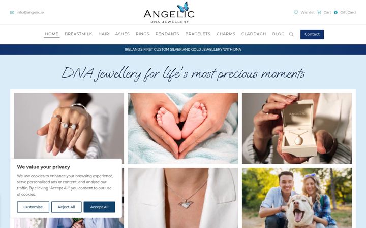Captura de ecrã de angelic.ie
