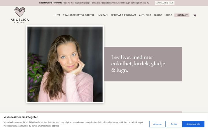 Zrzut ekranu angelicaalmqvist.com