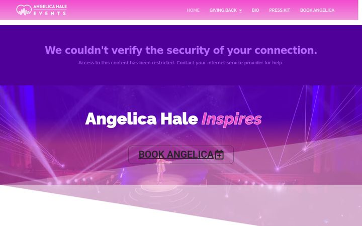 Zrzut ekranu angelicahaleevents.com