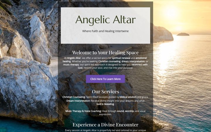 Screenshot of angelicaltar.com