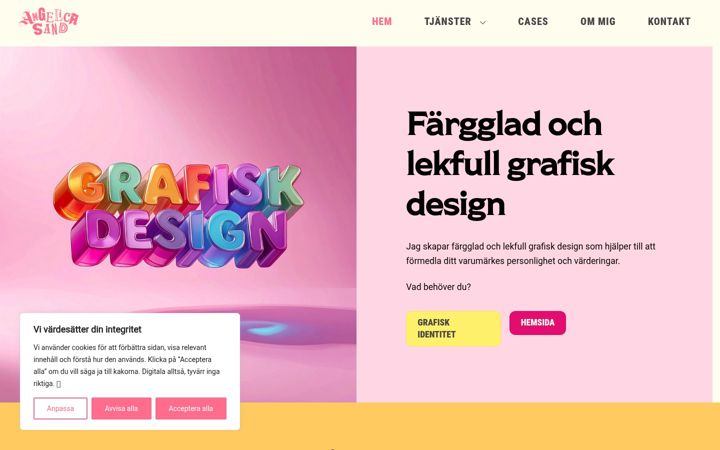 Screenshot of angelicasand.se