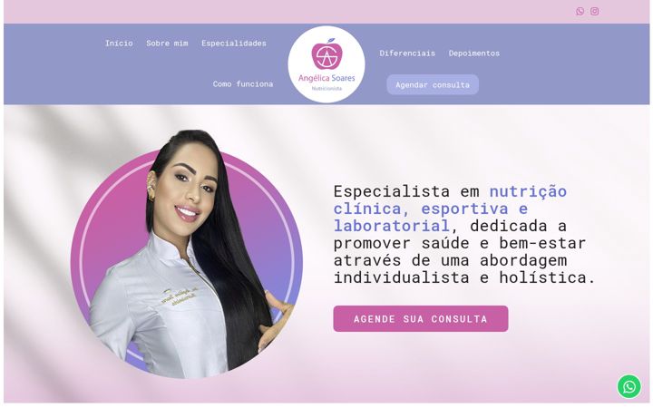 Screenshot of angelicasoaresnutri.com.br