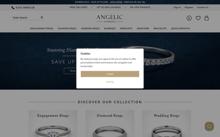 Screenshot of angelicdiamonds.com