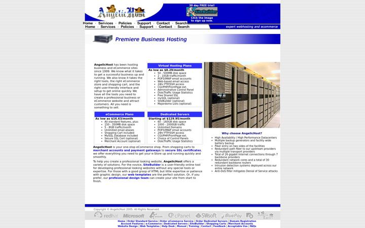 Screenshot of angelichost.net