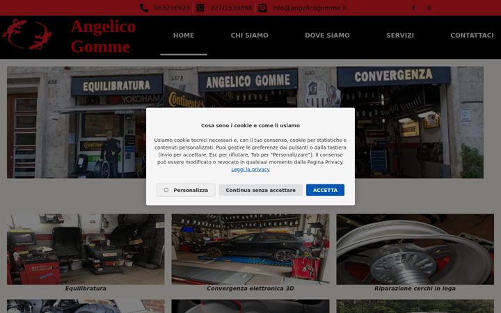 Screenshot stránky angelicogomme.it