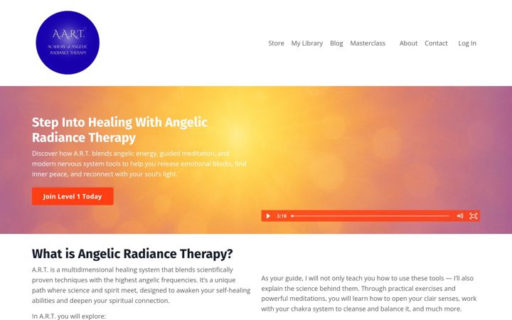 Ekrano kopija angelicradiancetherapy.com
