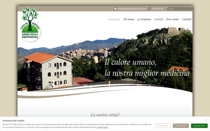 Screenshot stránky angelidellaprovvidenza.it