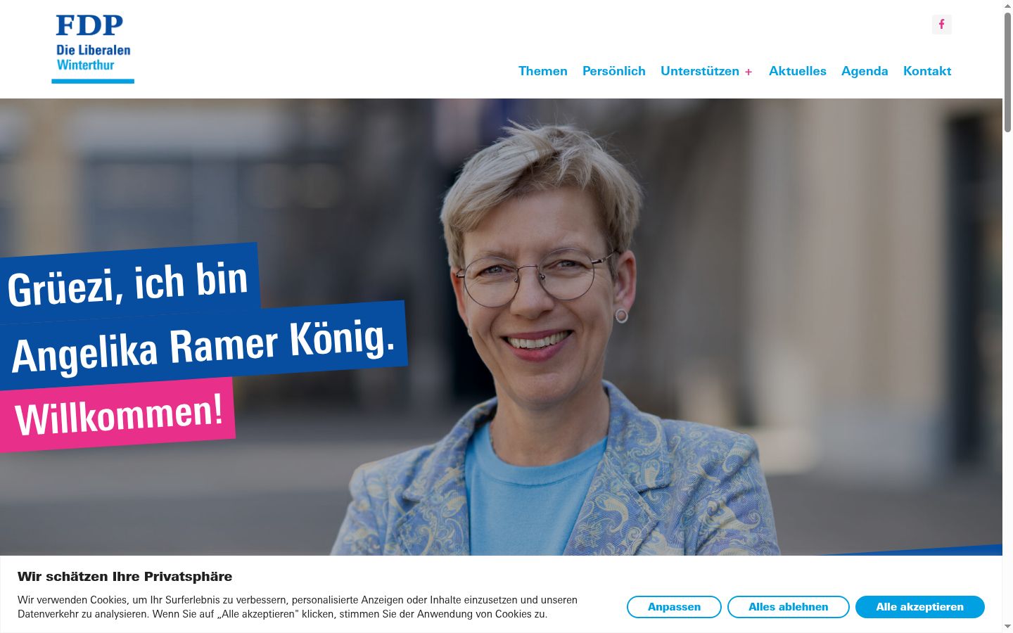 Screenshot van de toestemmingsbanner zoals getoond vóór enige interactie