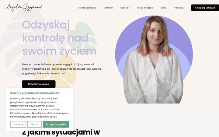 Skærmbillede af angelikaszymanek.pl