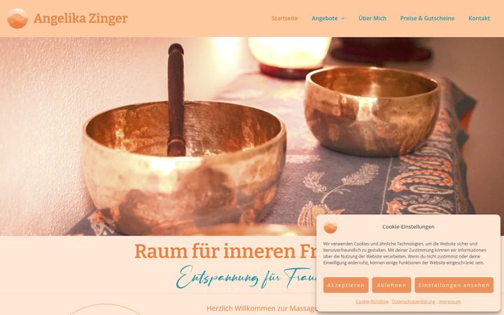 Screenshot of angelikazinger.de