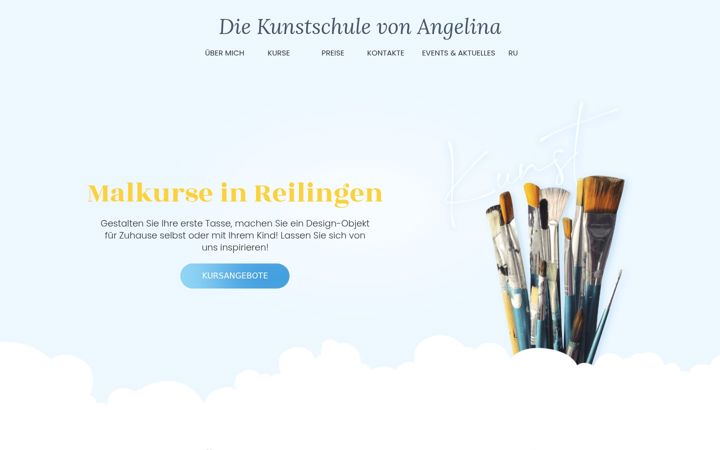 Screenshot of angelina-kunstschule.de