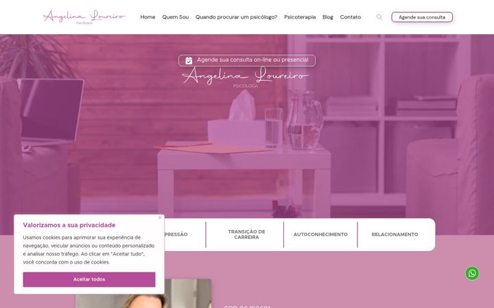 Screenshot of angelinaloureiro.com.br